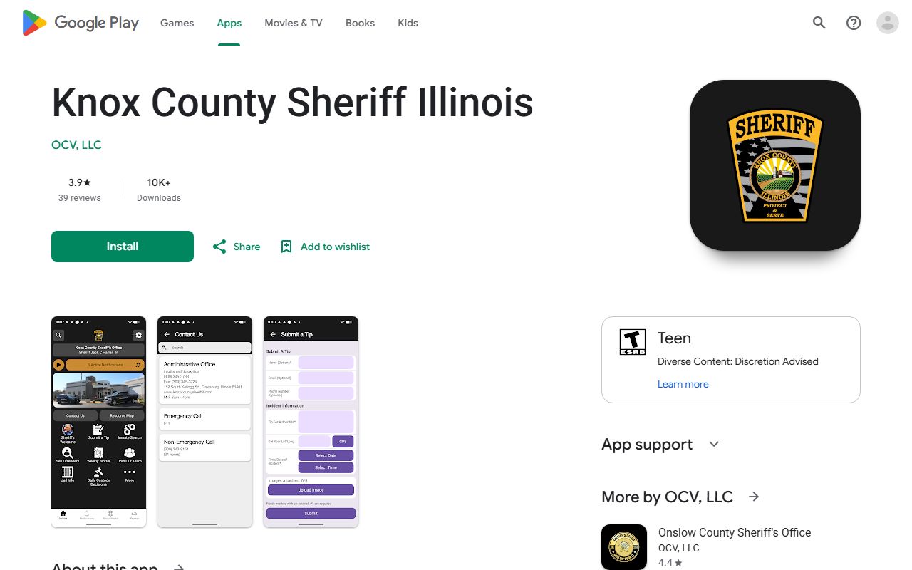 Knox County Sheriff Illinois app on Google Play for the jail inmate roster