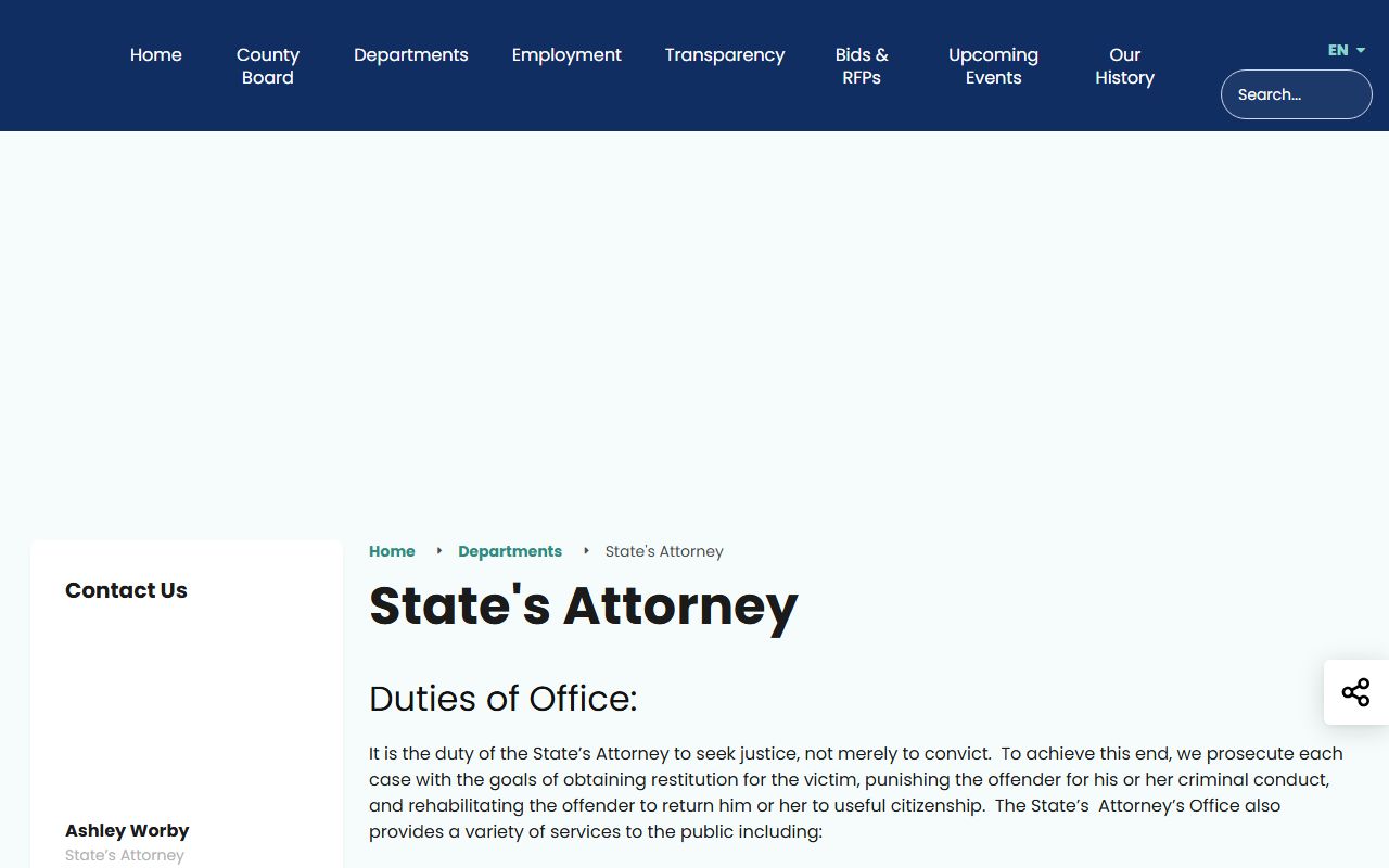 Knox County State's Attorney page explaining charges in court records after an arrest
